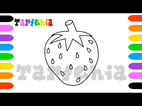 How to Draw Strawberry Easy - رسم فراولة - رسم الفواكه للاطفال