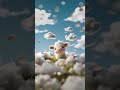 Baby Cow Doll On A Meadow Full Of Clouds
