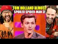 Tom Holland ALMOST SPOILED SPIDER-MAN 3 SPIDER-VERSE - He Knew The Whole Time! REACTION!!