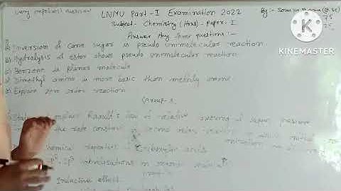 Lnmu Part 1 2022 Chemistry honours paper 2 most important questions session 21-24