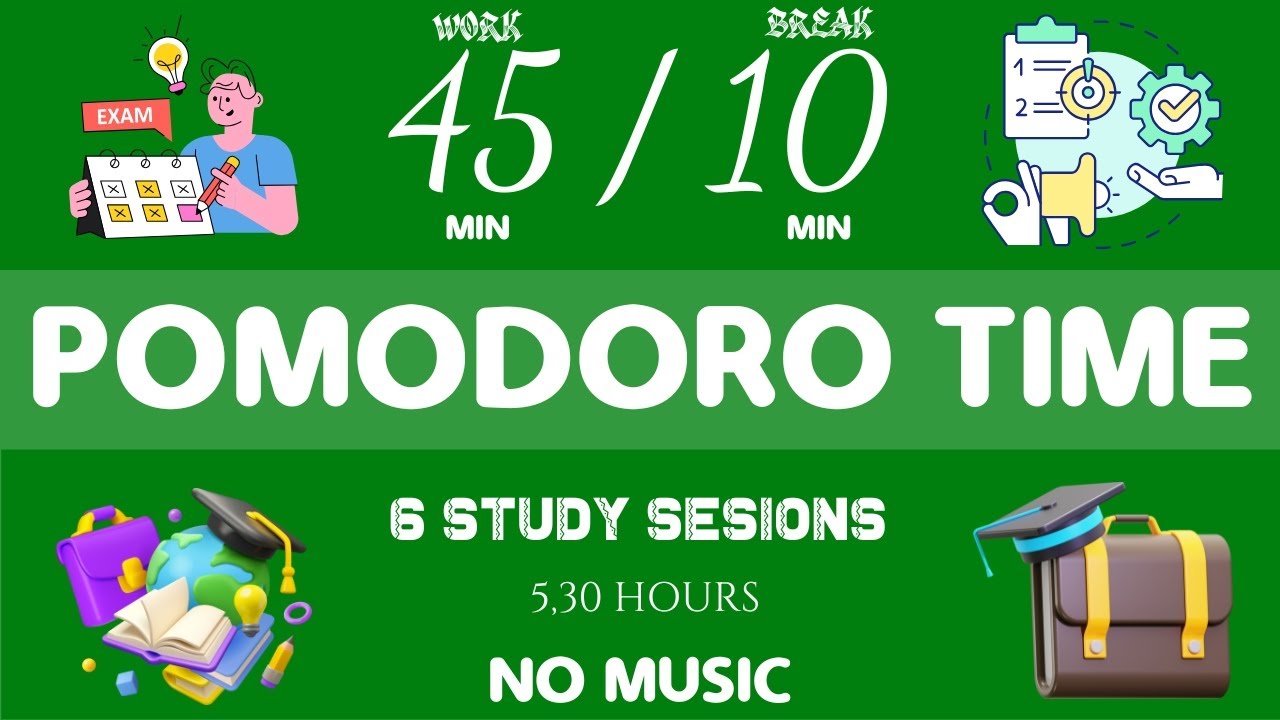 📚STUDY WITH ME FOR 5 HOURS | 25 MINS STUDY / 5 MINS BREAK | NO MUSIC ...