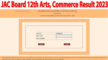 JAC Board 12th Arts, Commerce Result 2023 JAC Board result 2023 JAC Board result kaise dekhen