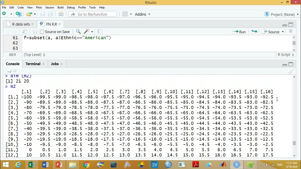E, R for biologists, session 5.