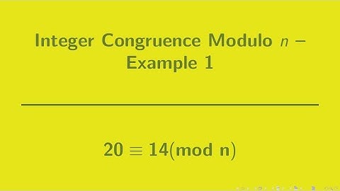 Number Theory | Integer Congruence Example 1