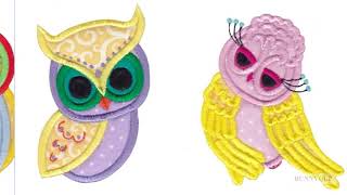 Owls Applique Embroidery Designs