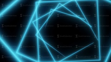 Abstract background with neon triangles. Seamless loop. Neon Triangular Electric Techno Lights. Blue