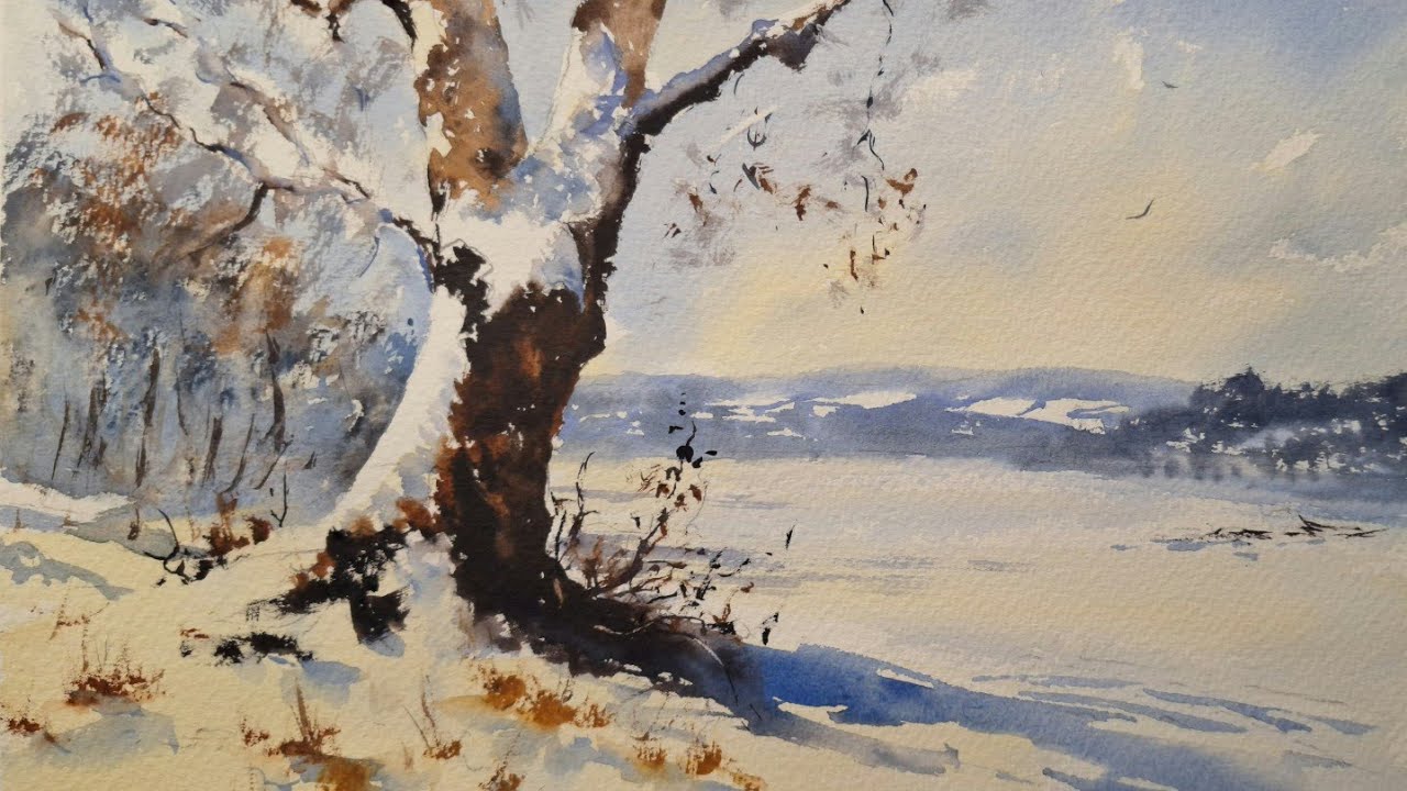 Snow Landscape in watercolours