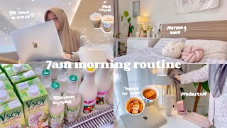 7AM MORNING ROUTINE⋆୨୧˚✧˖🧸morning walk,productive + cozy day,grocery shopping,get back on track