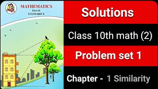 ✅ Class 10 Maths Part 2 | Problem Set 1 | Solutions | Chapter - 1 Similarity | Maharashtra Board |