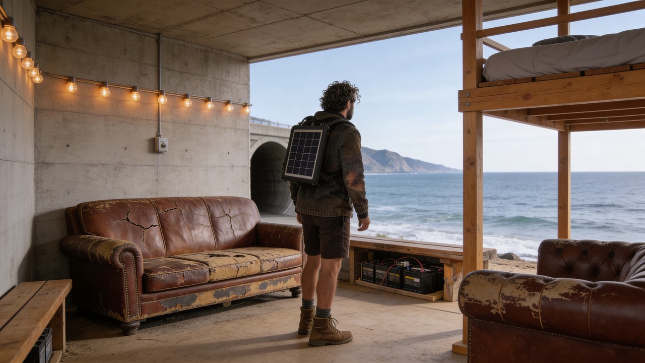 🌺I Built a Secret Mountain Shelter Inside an Abandoned Submarine Base (With Ocean Views)