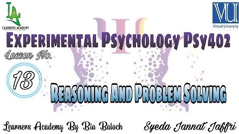 Experimental Psychology (PSY402)VU Urdu  | Lecture No. 13 | Learners Academy By Bia Baloch