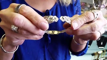 A design tip for making a hinged silverware bracelet.