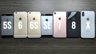 iPhone 5S vs iPhone 6 vs iPhone 6S vs iPhone SE vs iPhone 7 vs iPhone 8 vs iPhone X iOS 11.2