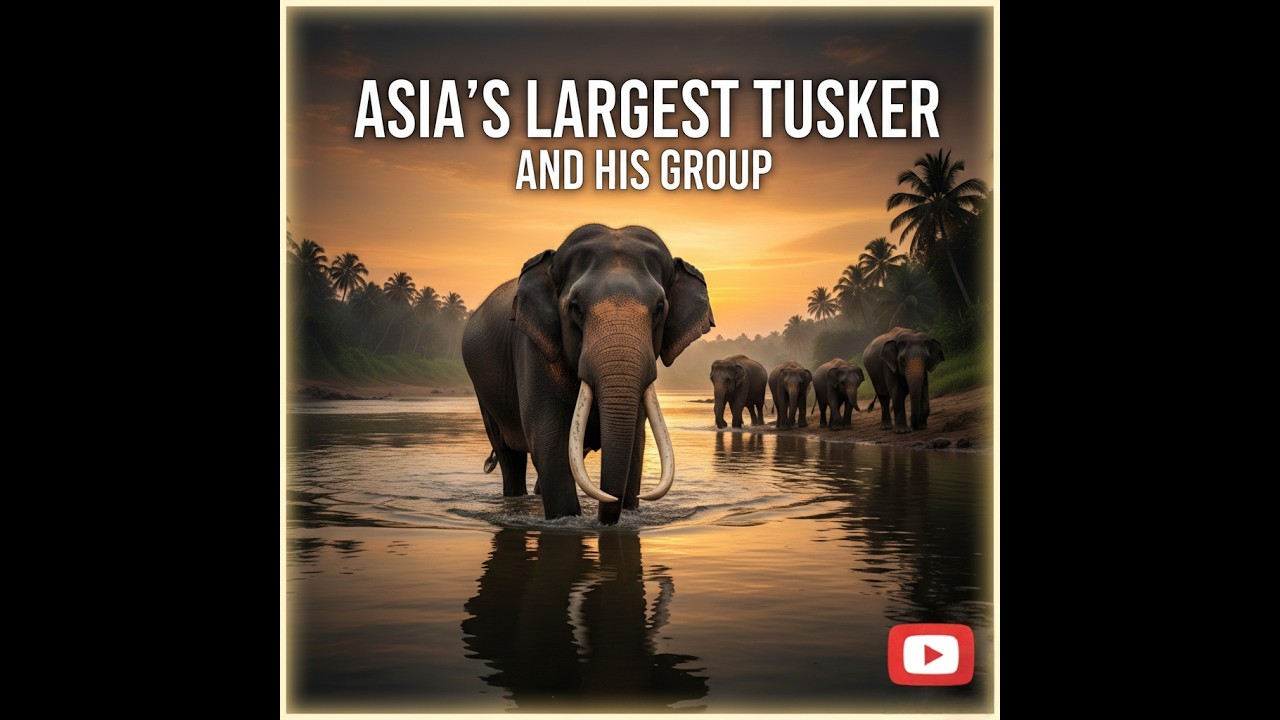 Asia's largest tusker 🦣and his group🦣🦣