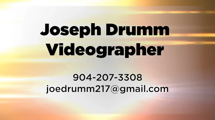 Joseph Drumm 2020 Reel