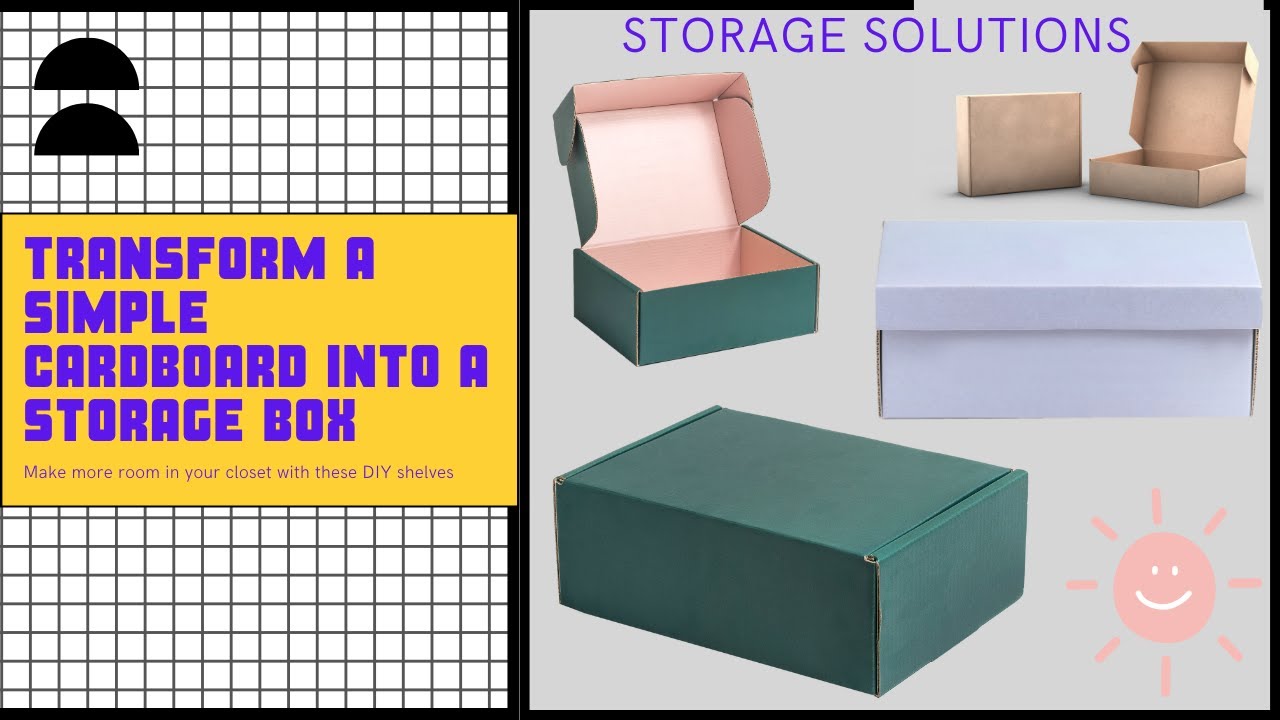 Transform a simple cardboard into a storage box. - YouTube