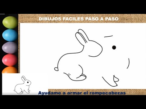 Dibujo de armar el rompecabezas - Dibujo de un conejo #drawing #dibujosparaniños