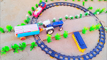 Diy Tractor Stuck in mood load trolley resqu Tractor with train line|science project@Dev Creator