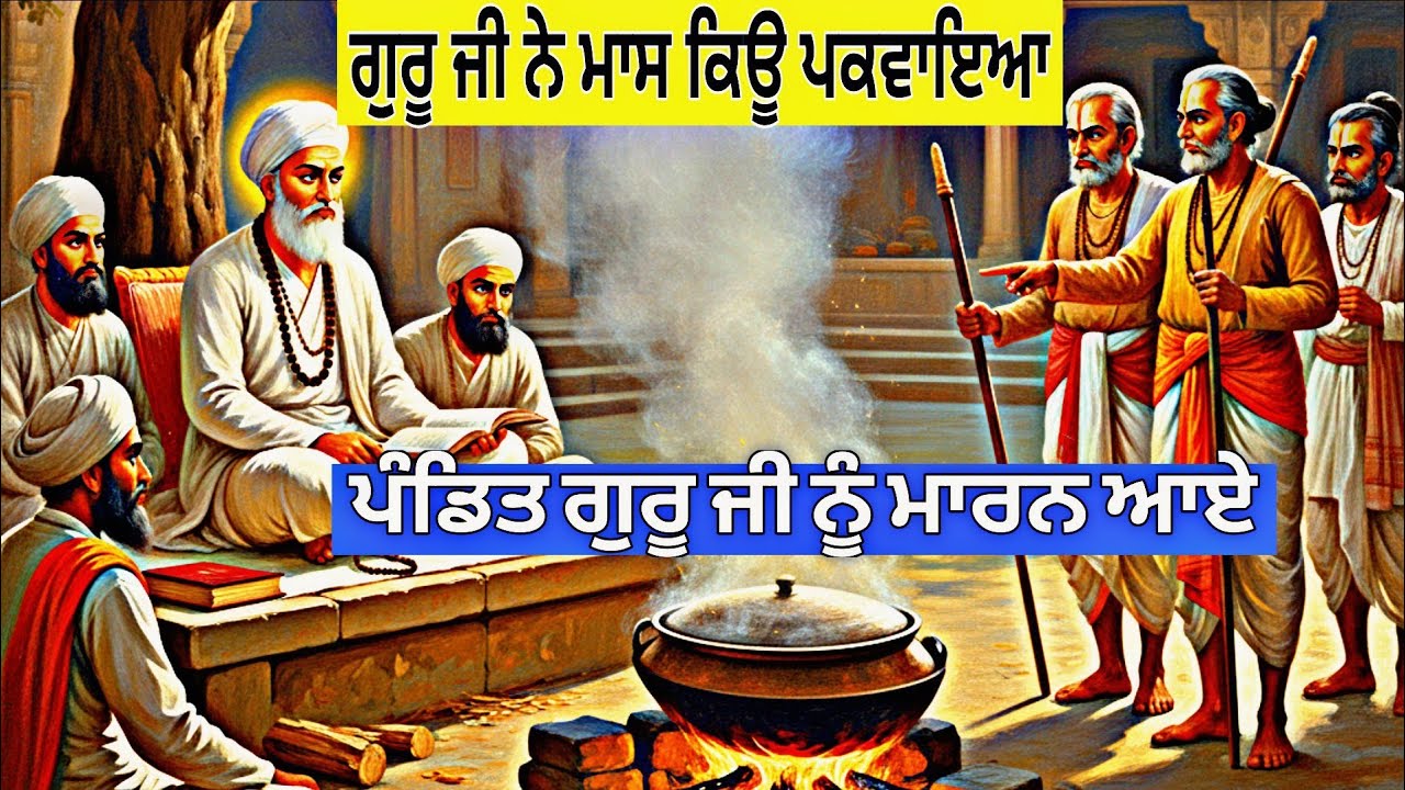 ਗੁਰੂ ਜੀ ਨੇ ਮਾਸ ਕਿਉਂ ਪਕਵਾਇਆ? | ਪੰਡਿਤ ਗੁੱਸੇ ਵਿੱਚ ਆਏ | Guru Nanak Dev Ji | Katha Remix 