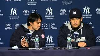 New York Yankees pitcher Masahiro Tanaka talks about his Yankee Stadium debut