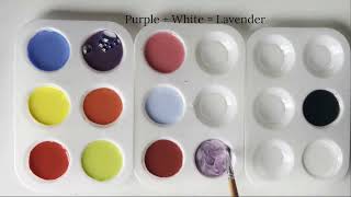 Colour Mixing Video | How to Create 13 New Colors from 3 Primary Colors 🔴🔵🟡| Satisfying Color Mixing