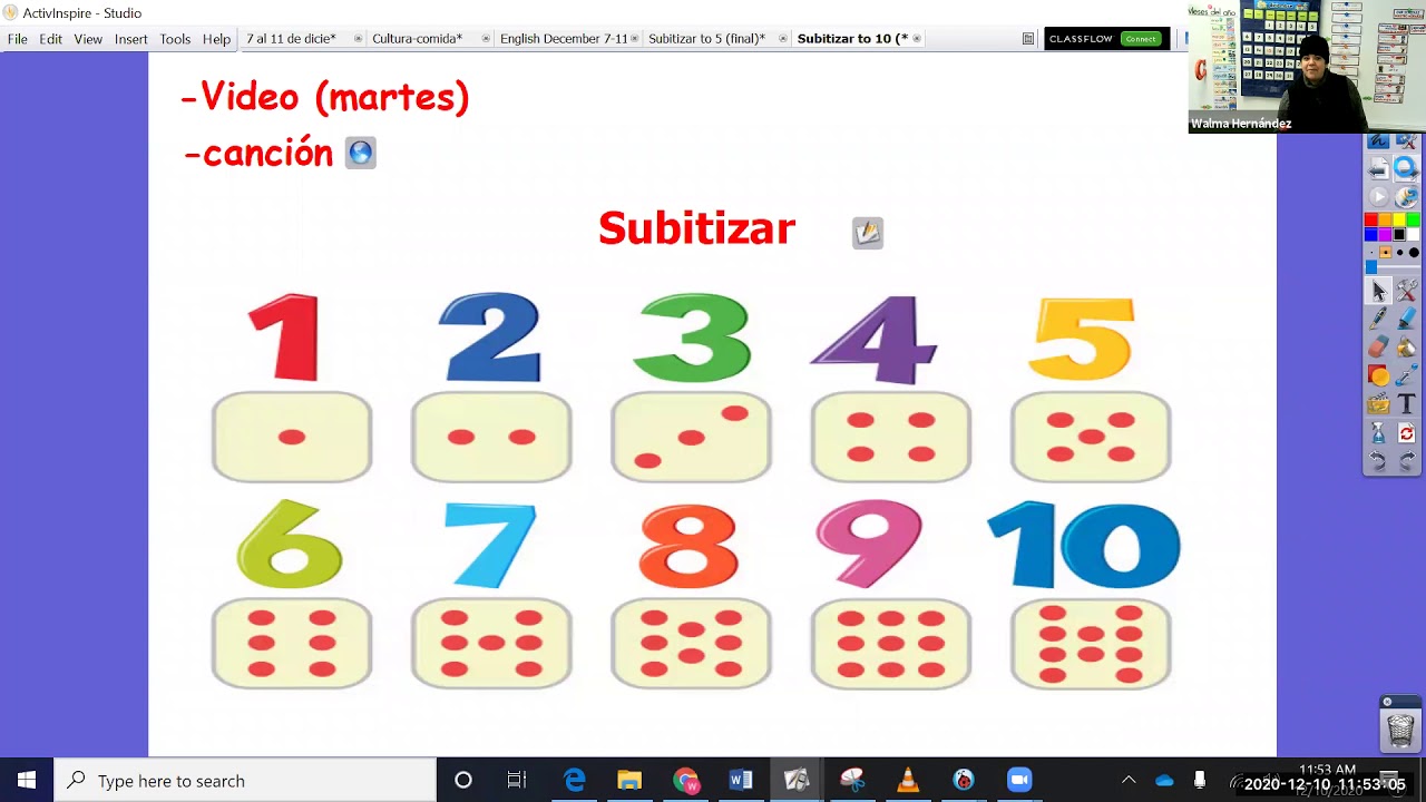 (15 dic)Matemáticas- Subitizar hasta 10