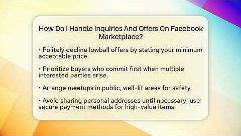 How Do I Handle Inquiries And Offers On Facebook Marketplace? - Everyday-Networking