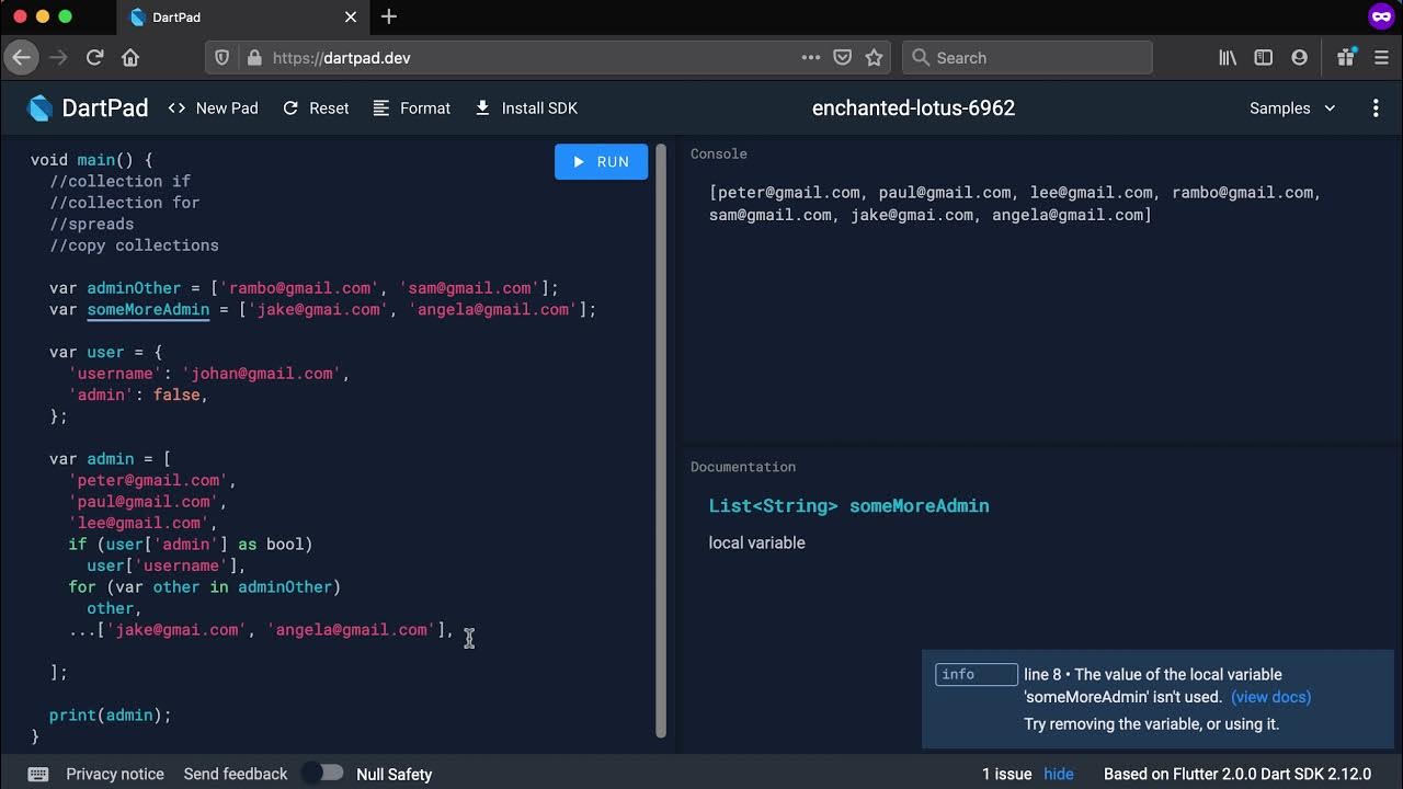 Dart Collections - Collection if, collection for, spreads and Copying ...