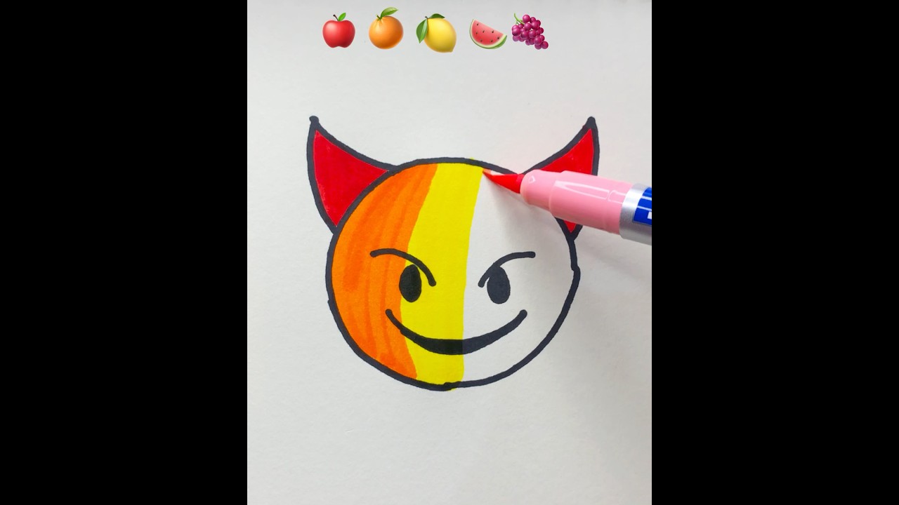 🍎🍊🍋🍉🍇satisfying creative drawing 