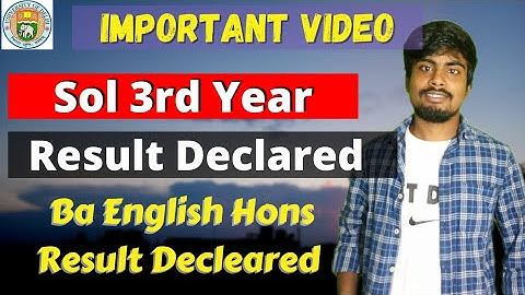 Sol Final Year Result Declared Now || Ba English Hons Result Declared | OBE Result | Sarkari Result