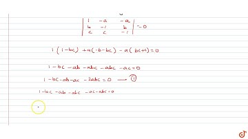 Ifthe equations  `a(y +z) =x,b(z+x) = y, c (x + y) = z`  have nontrivial solutions, then `1/(1+...