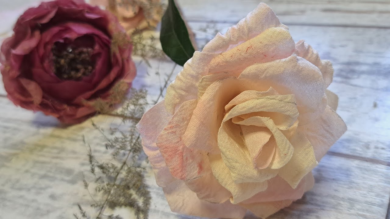 Truco para hacer Rosas Vintage de lienzo/DIY COMONHACER ROSAS VINTAGE EN TELA