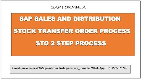 CONCEPT 61: SAP SD- TWO STEP STOCK TRANSFER ORDER (STO) BETWEEN 2 PLANTS || SAP FORMULA ||