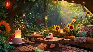 Cozy Living Room - Coffee at Dreamy Forest ~ Relax and Stress Relief || Jazz Relaxing Music For Work