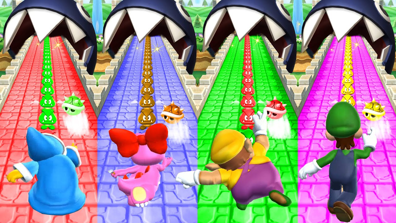 Mario Party 9 Toad Road - Wario vs Birdo vs Luigi vs Kamek | MARIO CRAZY