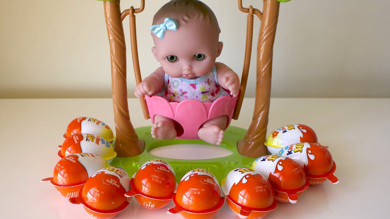 Kinder Joy Surprise Eggs Baby Doll Playground Swing Fun Learn Counting 1 10 Lots Surprise Toys