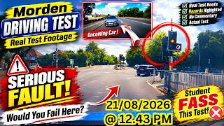 #morden driving test  on 21st August 2026  @ 12.43PM  // Hazards are highlighted//FAIL  // 4K