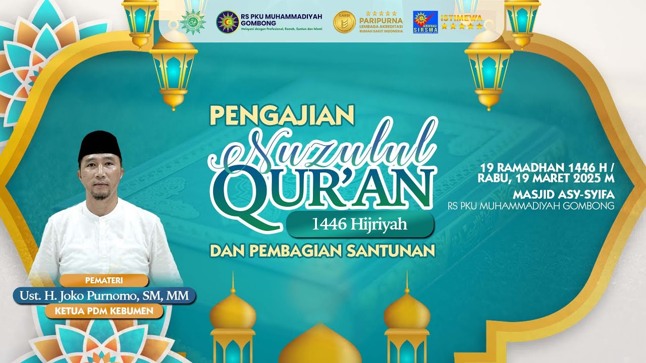 PENGAJIAN NUZULULQUR'AN & PEMBAGIAN SANTUNAN | RS PKU Muhammadiyah Gombong