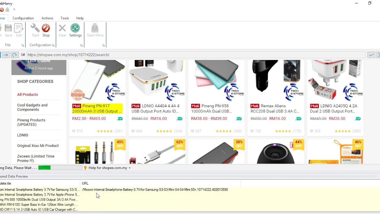 How to capture data from the details pages of Shopee website using ...