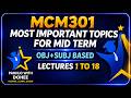 MCM301 MID TERM PREPERATION | MCQS+SUBJECTIVE BASED IMPORTANT QUESTIONS | VU