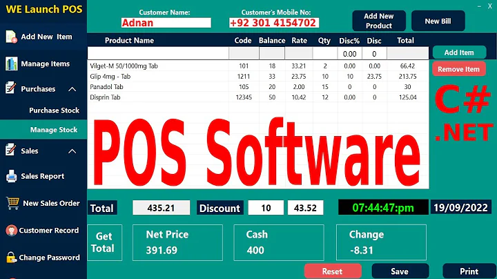 Point of Sale  Software with Source Code | C# and SQL Server 2019
