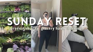 SUNDAY RESET VLOG | a productive day in my life, cleaning, grocery haul, + getting real.