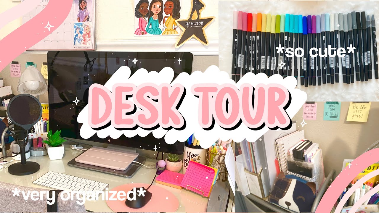 Aesthetic DESK TOUR!! 📓✏️ | FULL Setup & Stationery Collection