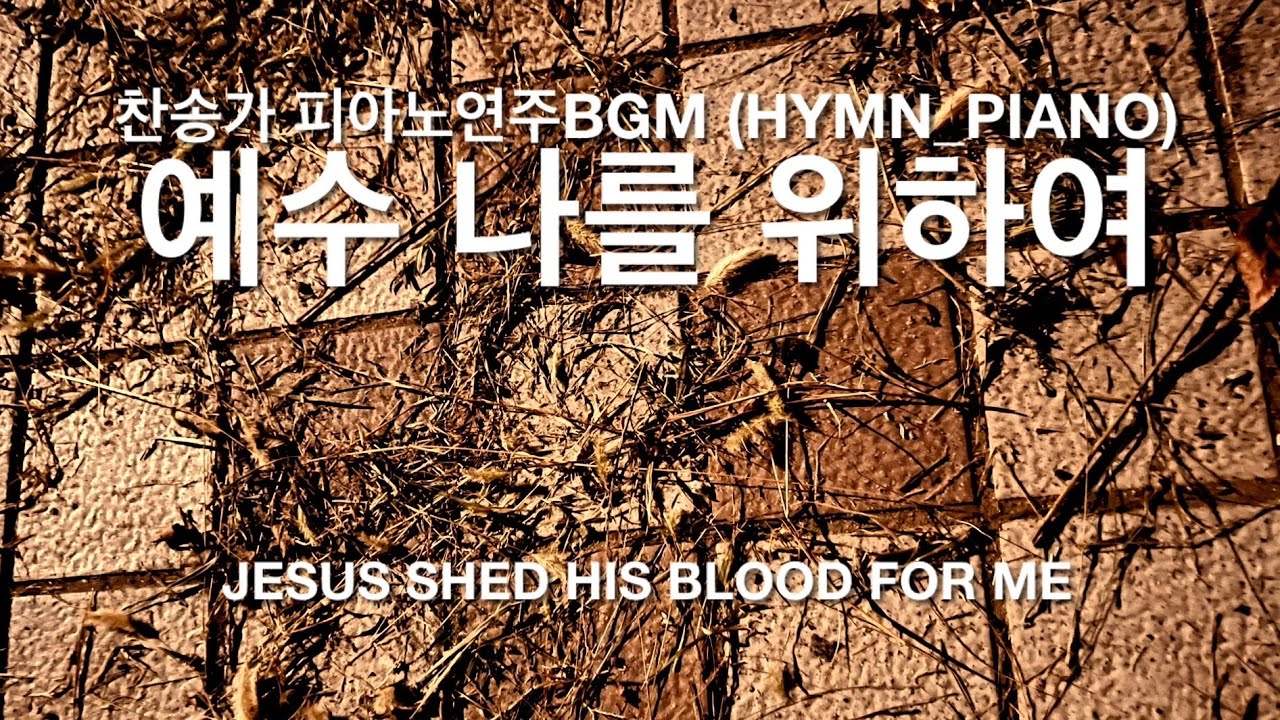 예수 나를 위하여/ 찬송가피아노BGM/ Jesus Shed His Blood for Me/ Piano Hymn Instrumental/ 찬송가 144장/ 묵상음악피아노