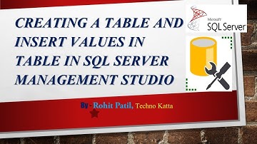 Creating a Table and Insert values in Sql Server Management Studio for Beginners | Techno Katta 2020