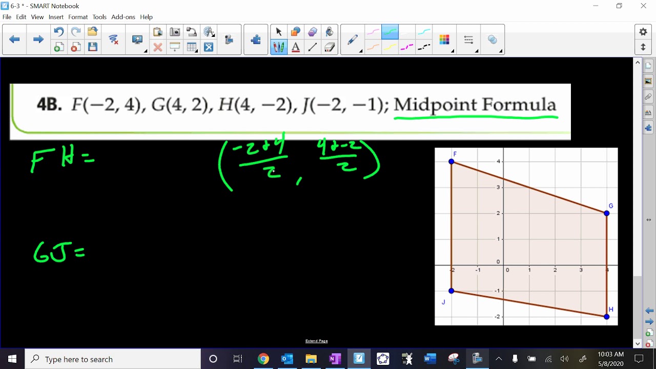 Chapter 6 Lesson 3 Example 4 Midpoint YouTube