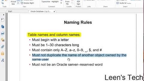 SQL 11g Tutorial in Bangla # 44 Database objects Naming rules