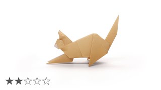Origami Stretching Cat