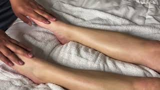 ASMR foot and leg massage for tingles (no talking)