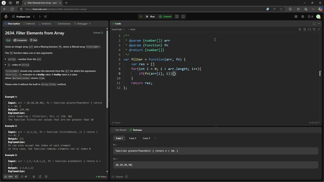 #LeetCode 2634 | Filter Elements from Array #Javascript - YouTube